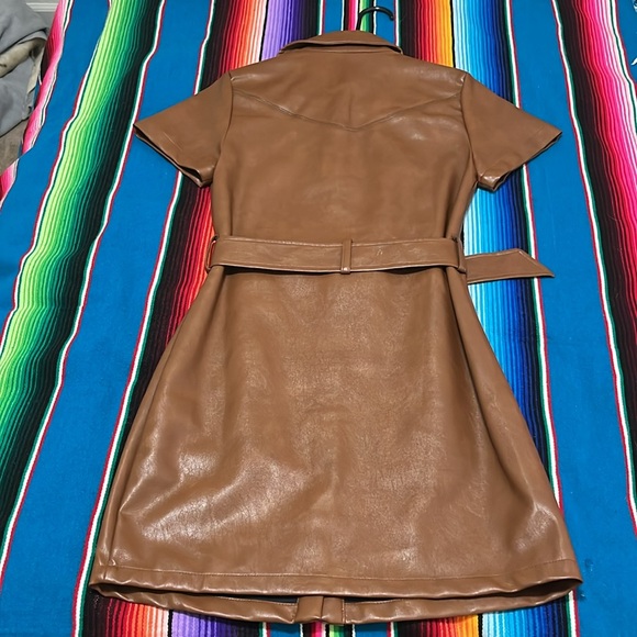 Brown Leather Dress - Picture 4 of 4
